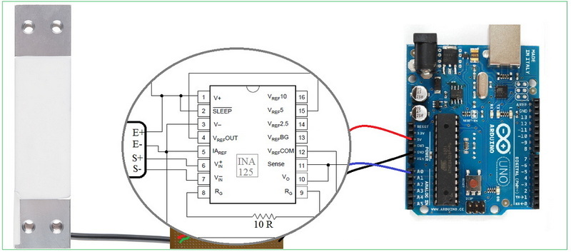 показать входные данные от тензодатчика в arduino_1